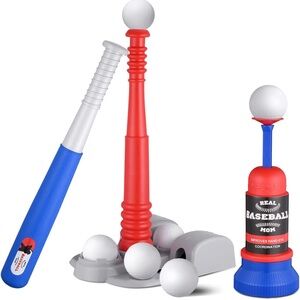 Adjustable Kids 👦🏻👧🏻 Tee Ball ⚾️ Set & Baseball ⚾️ Launcher